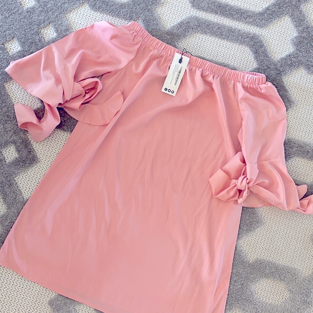 Boohoo flute sleeve dress